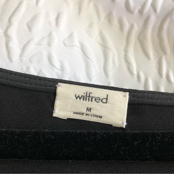 BNWT Aritzia Wilfred Black Allaire Ruffle One Shoulder Blouse - Picture 9 of 16